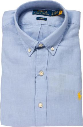 Polo Ralph Lauren Camicia in Lino - Heren - Casual Overhemden - Blauw - 2XL - Linnen - Overhemden