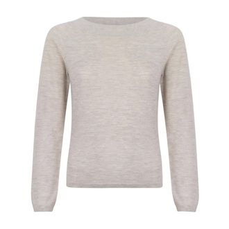 Max Mara Round-neck Knitwear, female, Beige, Size: 2XS Faretra Knitted Set