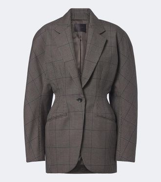 MUGLER Checked oversized wool jacket