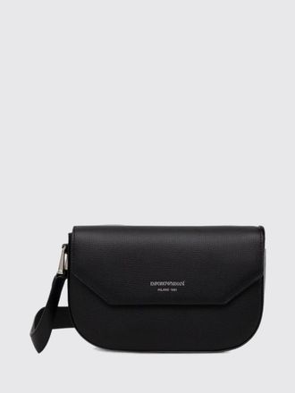 Emporio Armani Mini borsa a tracolla in pelle a grana con patta magnetica