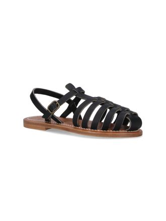 K.Jacques Womens Sandals Black Leather