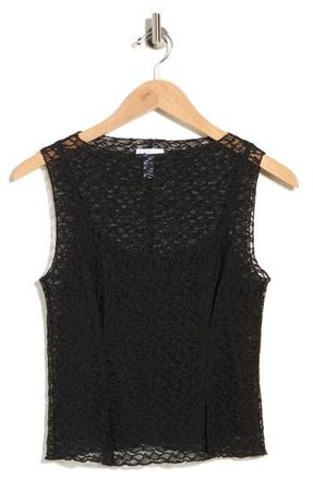 Leith Lace Sleeveless Tank in Black at Nordstrom Rack, Size X-Small