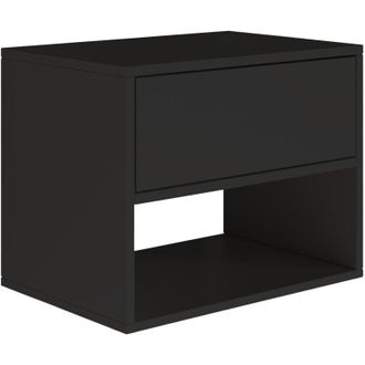 Selsey Framme - Comodino sospeso con cassetto e vano - nero - 50 cm - Selsey