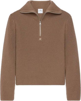 Courr&egrave;ges Ribbed Trucker Sweater