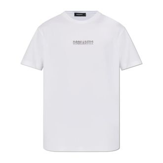 Dsquared2 T-Shirts, male, White, Size: 2XL T-shirt with raised logo