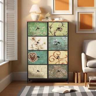 OEM Comoda - Vintage - 8 Cajones - Estructura De Metal - 100x67.5x30 Cm - Dise&ntilde;o Retro