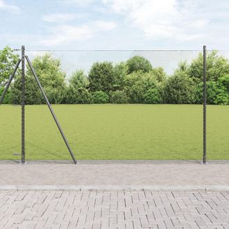 Berkfield Home Hexagon Fence Grey 1.4x10 m Steel