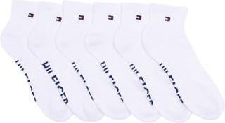 Tommy Hilfiger 6-Pack Athletic Quarter Socks in White at Nordstrom Rack