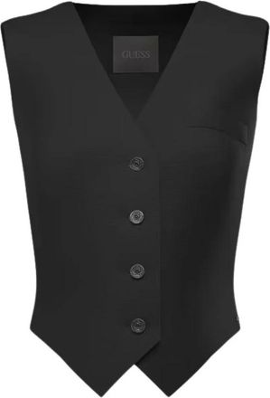 Guess Jassen, Dames, Zwart, S, Leer, Theoline Perfect Vest
