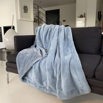 Le Comptoir de la Plage Manta polar Cozy azul gris&aacute;ceo 130x170cm