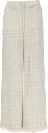 MC2 Saint Barth Lange Linnen Broek - Dames - Wijde Broeken - Beige - M - Linnen - Broeken