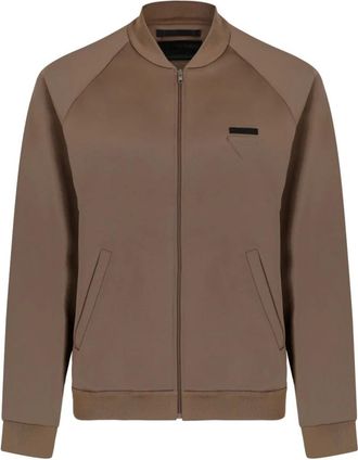Prada Bomber Jackets, male, Brown, M, Technical Fleece Blouson Jacket