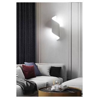 Trade Shop Trade Shop Traesio - Trade Shop - Applique Da Parete Led Attacco G9 Doppia Luce Lampada Design Moderno Spirale E53 - Blanco