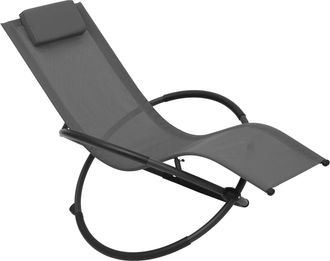 Woltu Woltu Sedia Sdraio A Dondolo Relax Poltrona Swing Traspirante Da Balcone Campeggio Grigio