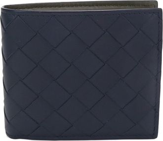 Bottega Veneta Navy Leather Wallet (Bi-Fold) (Pre-Owned)