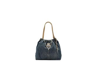 Marc Jacobs The Denim Suede Cristina Tote Shoulder Handbags Dark Wash Indigo, Cotton/Denim/Polyester
