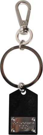Dolce & Gabbana Zwarte Glazen Plaat Metalen Sleutelhanger - unisex - Sleutelhangers & Tashangers - Zwart - ONE Size - Accessoires