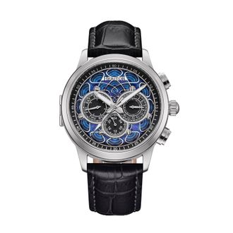 Heritor Apostle 43 mm Day-Date Watch with Crocodile-Embossed Leather Strap