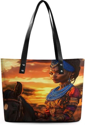 Generic African U.S Sunset Woman Tote Bags for Women Cute Shoulder Purses Handbags