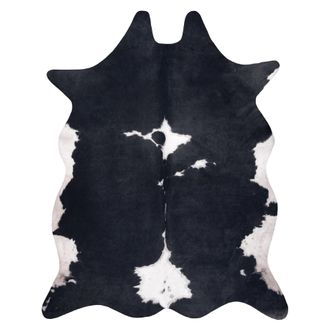 RugsX Rugsx - Alfombra Cuero De Vaca Artificial, Vaca G5070-3 Negro Cuero Blanco Black 100x150 Cm