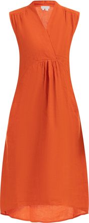 Risa Linnen midi-jurk Dames oranje