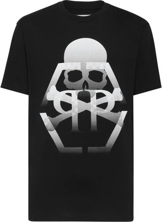 Philipp Plein T-shirt Round Neck SS Skull&Bones - Heren - T-shirts - Zwart - XS - Katoen - Tops