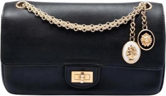 Chanel Pre-owned Vintage Double Flap Shoulder Bag - Dames - Vintage Schoudertas - Zwart - ONE Size - Leer - Vintage