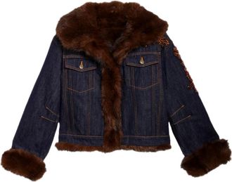 Ermanno Scervino Denim Collo Ecovisone - Jackets - Mujer - Azul - 2XS