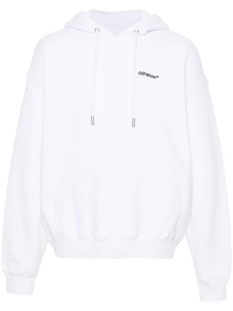 Off-white Hoodie van biologisch katoen met Arrows-patroon - Wit