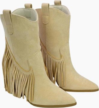 XY London Womens XY London Womens/Ladies Spencer Tassel Cowboy Boots - Cream - Size: 5
