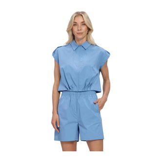 MY ESSENTIAL WARDROBE Overhemden, Dames, Blauw, M, Katoen, MWSunna Sleeveless Shirt