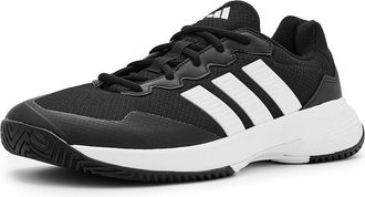 adidas Gamecourt 2 Tennis Shoes Mens Shoes Black/White/Silver Metallic : 13.5 D - Medium, Rubber