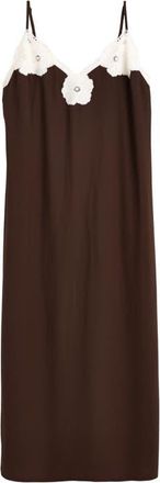 Madewell V-Neck Midi Slipdress in Dark Brown at Nordstrom, Size 10
