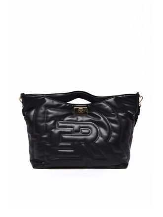 Ermanno Scervino Black Polyurethane Quilted Handbag