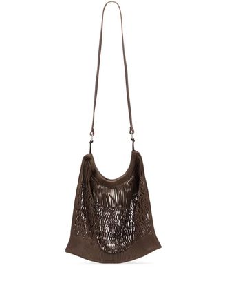 Christophe Lemaire filt net messenger bag - Brown