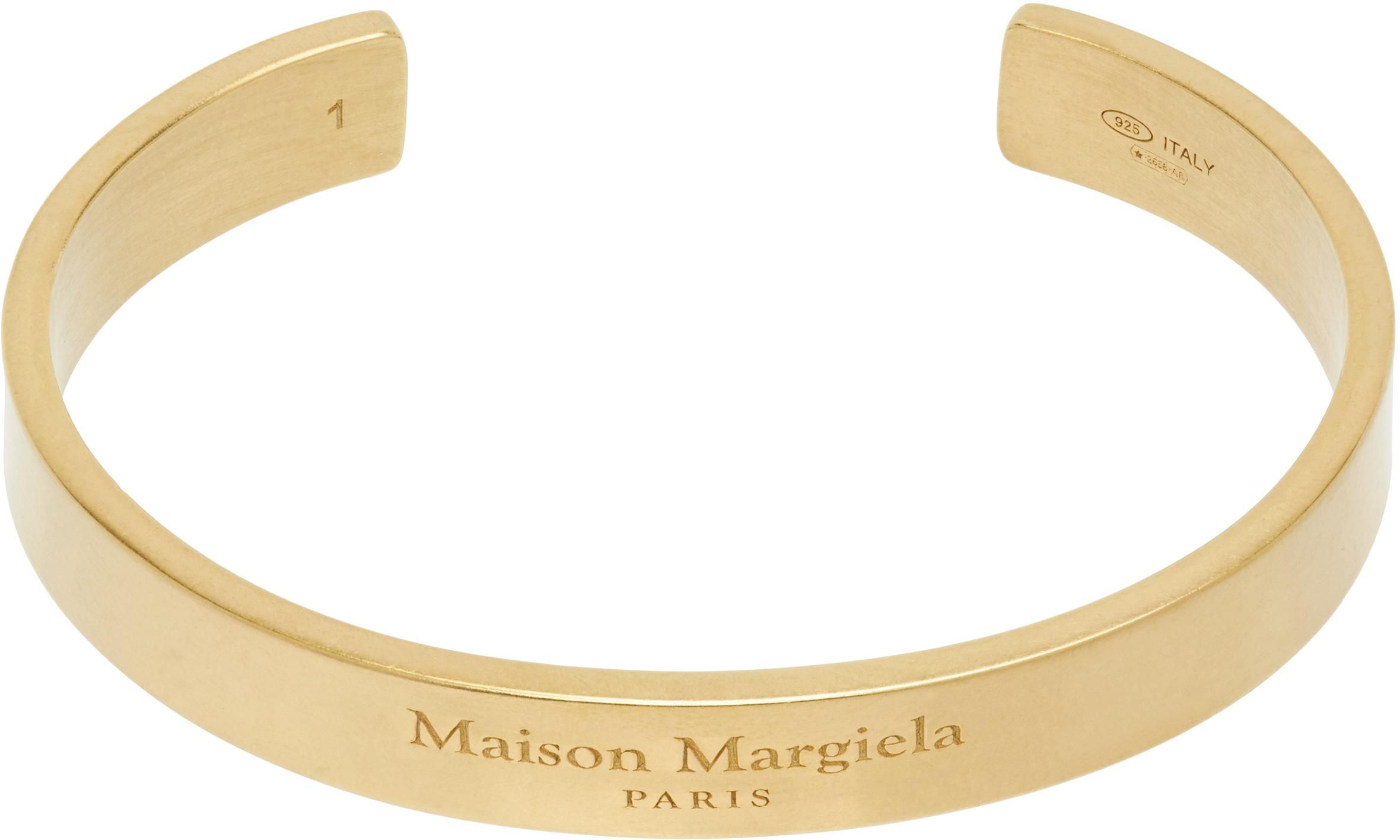 ブレスレット Maison Margiela Rigid Logo Bracelet Silver Logo Bracelet by Maison Margiela on Sale