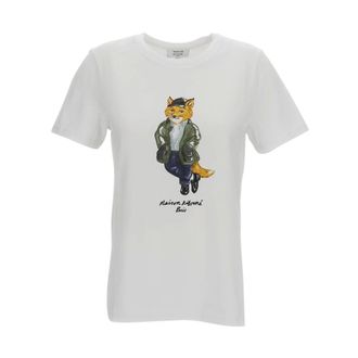 Maison Kitsun&eacute; Dames, Tops, Wit, Maat: S Katoen