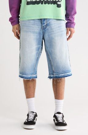 Diet Starts Monday Snake Embroidered Denim Shorts in Light Wash at Nordstrom, Size X-Large