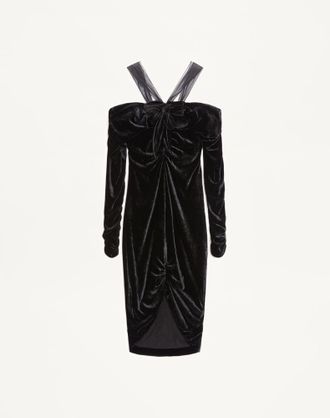 Valentino Abito In Velluto Donna NERO 36