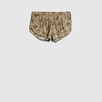 Gucci Printed Silk Shorts, Grey