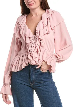 House Of Harlow Rhea Long Sleeve Ruffle Top