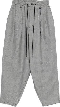 Mastermind Japan houndstooth-panel flannel pants - Grey