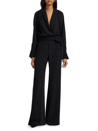 Ramy Brook Gaius Pant In Black City Stripe