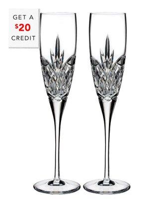 Waterford Set Of 2 Love Forever Fluteswith $20 Credit