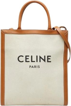 Celine Pre-owned Cabas Tote Bag - Dames - Vintage Shopper - Beige - ONE Size - Leer - Vintage