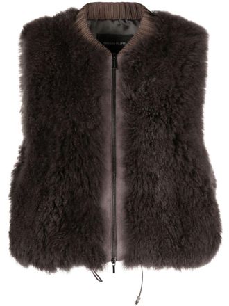 Fabiana Filippi shearling zip-up gilet - Grey