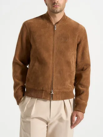 Mani&egrave;re De Voir Arsene Suede Bomber Jacket in Fawn at Nordstrom, Size Large