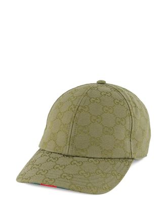 Gucci Gewelfde canvas honkbalpet - Groen