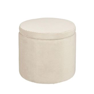 MiCa Decorations Puff pouffe blanco roto h40.5xb42xl42cm