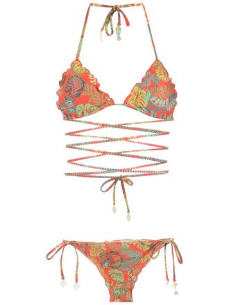 Amir Slama Bikini con stampa - Rosso